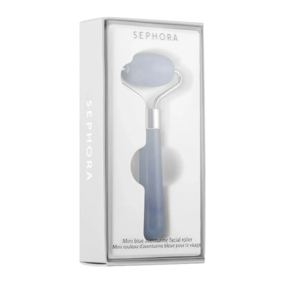 Sephora Mini Blue Aventurine De-puffing Facial Roller Tool - Picture 3 of 6